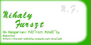 mihaly furszt business card